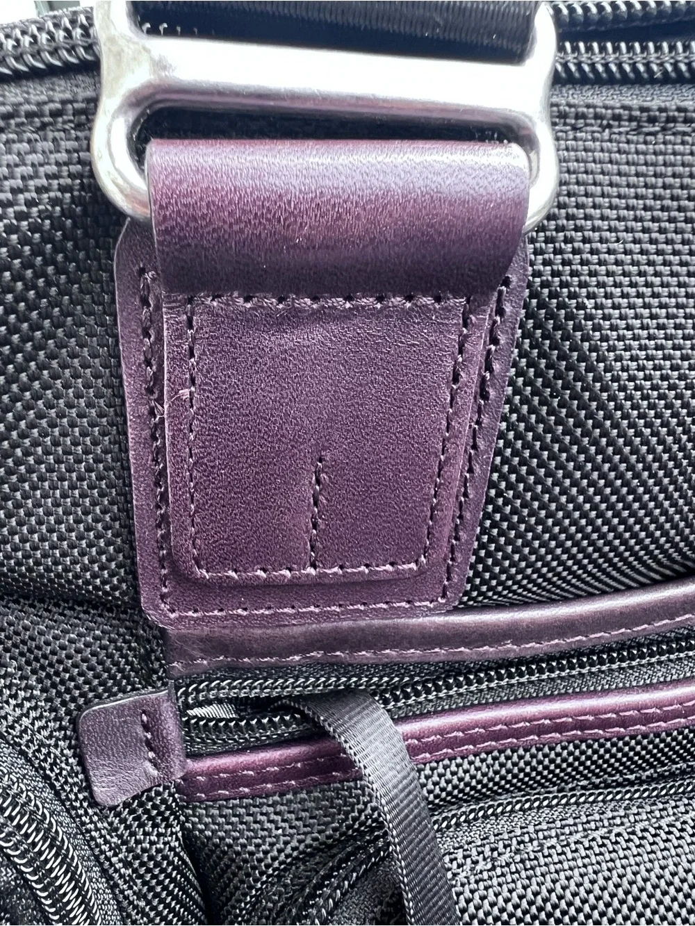 TUMI Black/Brown Nylon and Leather Alpha Bravo Brooks Slim Briefcase